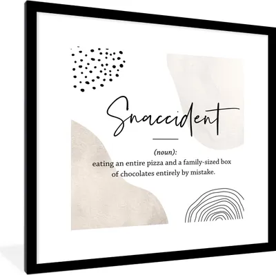 Produktbild von MuchoWow® Gerahmtes Poster Sprichwörter - Snaccident - Zitate - Wörterbuch - Snaccident Definition 40x40 cm - Poster mit Schwarzem Bilderrahmen Wandposter Rahmen Foto Bilder - Poster - Plakat im Rahmen