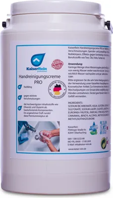 Produktbild von KaiserRein Handreinigungscreme PRO 3 L Handwaschpaste Eimer gegen stärkste Verschmutzungen (ohne Handpumpe) Hocheffektiv gegen hartnäckige Verschmutzungen wie Teer, Öle, Fette, Farben
