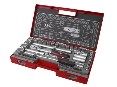 Immagine prodotto di Chiave a bussola Fortum (4700011) Chiave a bussola, set di 60 pezzi, 1/4", 1/2", 61CrV5
