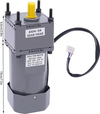 Produktbild von Elektromotor - AC Einphasenmotor 250W - Reversierbar - Drehmoment 8 N·m - Drehzahl 0–270 U/min - Spannung 220V 50Hz - Variable Drehzahl mit Drehzahlregler