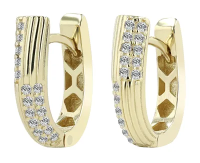 Produktbild von 333er Gold Klapp-Creole "Hestia", Gelbgold, Zirkonia, 8 Karat