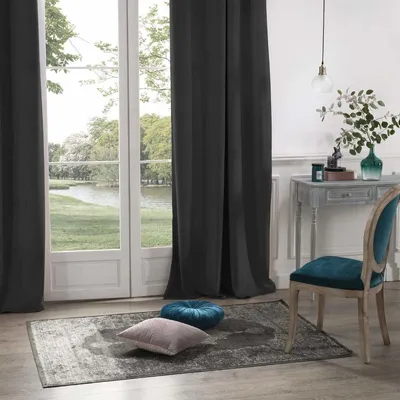 Produktbild von ATMOSPHERA Vorhang, Blickdicht, Velours, Dunkelgrau, 140 x 260 cm, dunkelgrau, cm