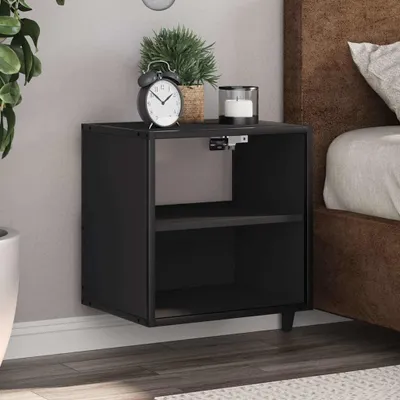 Immagine prodotto di vidaXL Comodino a parete nero 40x31x39,5 cm