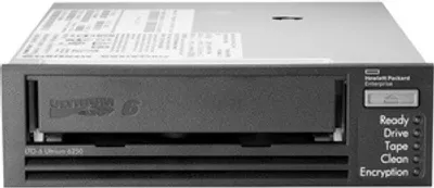 Produktbild von HP StoreEver LTO-6 Ultrium 6250 Internal Tape Drive, 6250 GB, 1.45 Gbit/Sek, 512 MB, 242.1 x 137.9 x 290.1 mm, 2.49 kg, 5,25 Zoll, halbe Bauhöhe