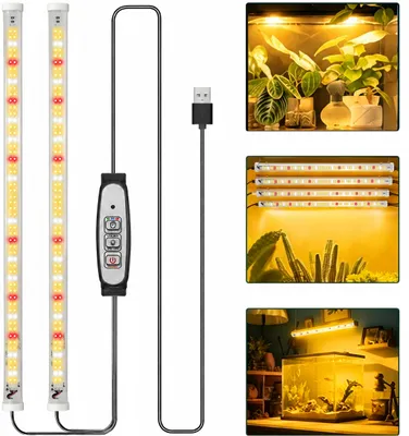 Produktbild von 2x 50CM LED Pflanzenlampe Magnetische Vollspektrum,Dimmbar Pflanzenlicht mit Timer,360LEDs,Rot,3000K,5000K,Wachstumslampe Gewächshaus Grow Lampe