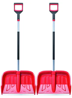 Produktbild von PAFEN 2X Schneeschaufel mit ergonomischem Griff - Schneeräumer für kleine, Rot