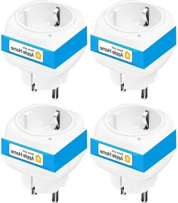Produktbild von Intelligente Steckdosen-Set mit Sprachsteuerung und Fernbedienung, 4er-Pack, Kompatibilität mit HomeKit, Alexa, Google Home und SmartThings, 10A, WiFi-Steckdosen, Modell F