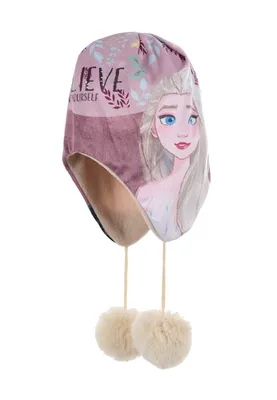 Produktbild von Frozen Wintermütze mit Fleecefutter und Pompons 54 cm