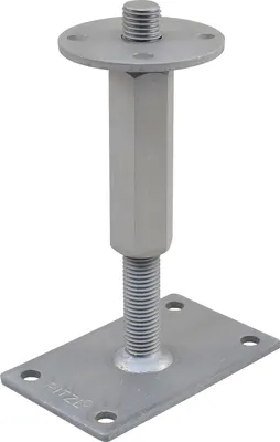Image de Support de poteau Pitzl avec filetage M24 en bas/en haut 65/65mm, acier revêtu ZiNip
