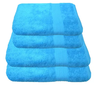 Immagine prodotto di Set di asciugamani Julie Julsen®: 2 asciugamani da 70x140 cm e 2 asciugamani da 50x100 cm. Colore: turchese