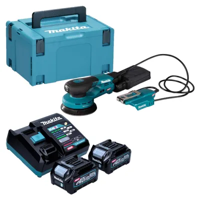 Imagen del producto de Makita BO 003 CGD201 Lijadora rotorbital sin cable 40 V máx. 125 mm 3,0 mm carrera Sin escobillas + 2x batería 2,5 Ah + cargador + Makpac