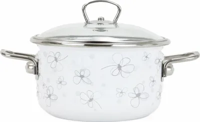 Immagine prodotto di BELIS Pentola in smalto con coperchio in vetro PREMIUM bianco 18 cm/2,2l