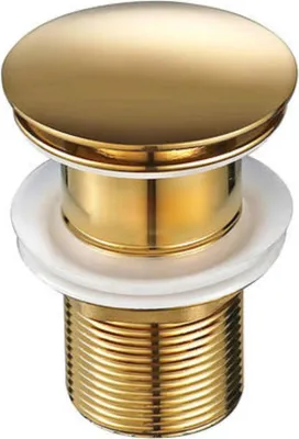 Produktbild von Klick-Klack Ablaufgarnitur Waschbecken Ohne Überlauf, Messing, Gold Glänzend, 40 Mm