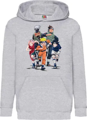 Produktbild von Kinder Kapuzenpullover Naruto Team 7 04, 5-6 Jahr - 116 / Grau