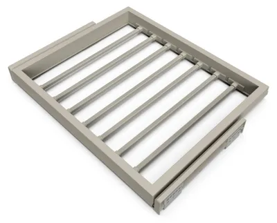Immagine prodotto di Kit 7 Aste Pantaloni per Armadio 600 mm in Acciaio Emuca Grigio Pietra