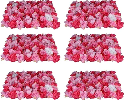 Produktbild von Blumenwand 6pcs Künstliche Rosenwand Kunstblumen Panel Hintergrund Hochzeit Fotografie Dekoration 40*60cm(Rose Hortensie)