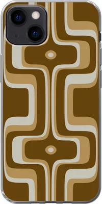 Produktbild von MuchoWow® Handyhülle Schutzhülle Hülle für Telefoonhoesje iPhone 13 Retro - Design - Braun Silikon Softcase Handy Hülle - Karteninhaber