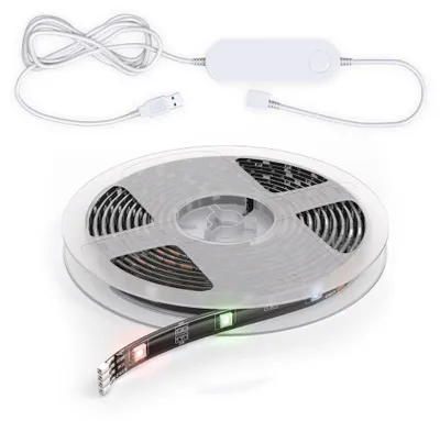 Immagine prodotto di Striscia LED Smart RGB, 2m, funziona con App, Amazon Alexa, Google Home, Wi-Fi, alimentazione USB, cambia colore con lo smartphone, adesiva, accorciabile, controllo vocale, rivestimento in silicone