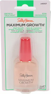 A product shot of Sally Hansen Maximum Growth Nail Conditioner in its packaging.
