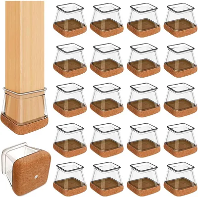 Produktbild von Stuhlbeinschoner 32 Stück, Quadratisch, 27-36 mm, Elastisches Silikon, Für Holzböden