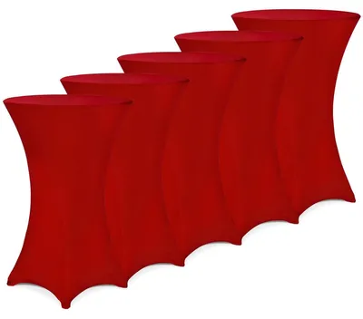 Immagine prodotto di Deuba Set da 5 Rivestimenti Elastici per Tavoli Bar Ø 60-65 / 70-75 / 80-85 cm Diversi Colori Copritavolo Elasticizzato