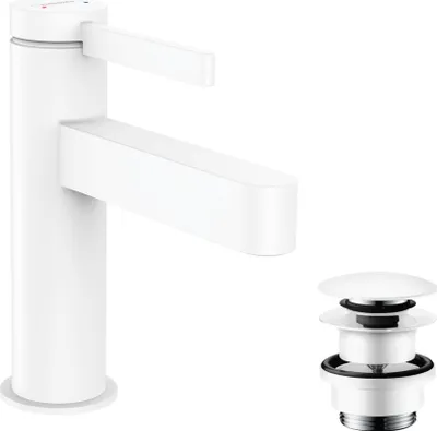 Immagine prodotto di hansgrohe Finoris robinetterie de lavabo monocommande 100 avec vidage PUSH-Open, portée 126mm, 76010700, 76010700