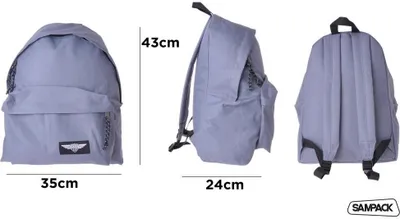 Imagen del producto de Mochila ecológica grande, 43x35x24 cm, con cremallera, color gris