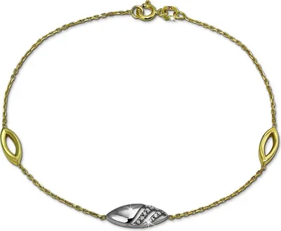 Image de GoldDream bracelet or 333 bicolore glamour zirconium 8 carats 18,5cm GDA5018T