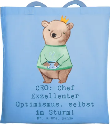 Produktbild von Mr. & Mrs. Panda Tote Bag CEO Optimismus - Sky Blue - Geschenk, kreative Geschenke, Laptoptasche, Shopping Tasche, Geschäftsstrategie, Unternehmensführung, Berufspassion