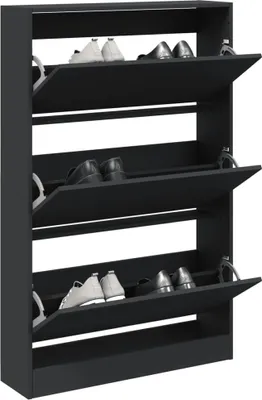 Obrázok produktu pre vidaXL Skriňa na topánky čierna 80x21x125,5 cm materiál na báze dreva