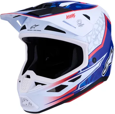 Obrázok produktu pre Alpinestars S-M7 Blaster, motokrosovská prilba, biela/modrá/červená, lesklá, veľkosť S (55/56)