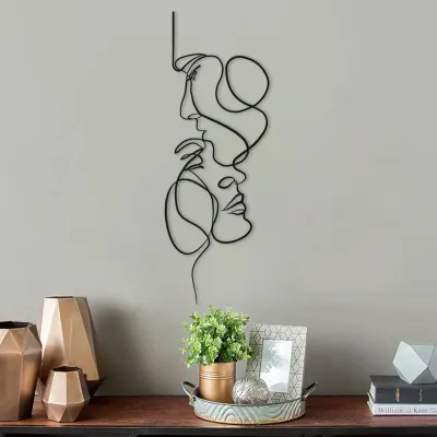 Produktbild von Solidchoice – Minimalistische Wanddekoration aus Metall, die ein menschliches Gesicht darstellt