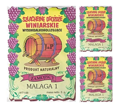 Zdjęcie produktu dla HUGBERT drożdże winiarskie MALAGA 1, do win białych i czerwonych, produkt w 100% naturalny, drożdże, 3 sztuki