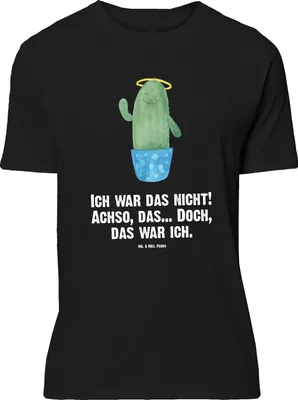 Produktbild von Mr. & Mrs. Panda Größe L T-Shirt Kaktus Heilig - Schwarz - Geschenk, Tshirt, mit Spruch, Familie, Eltern, Kakteen, Shirt, Lustig, Bruder, Frech
