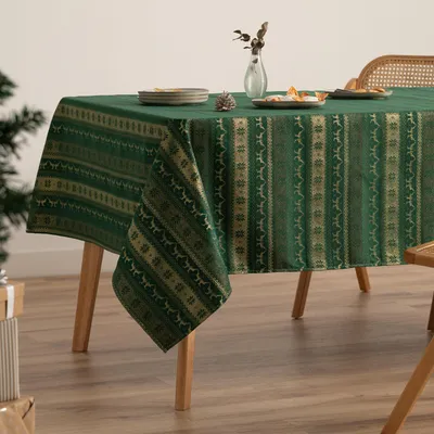 Immagine prodotto di Tovaglia jacquard per Natale, verde, 140 x 350 cm