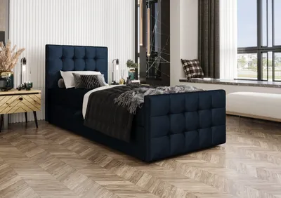 Produktbild von Boxbett Coria V 80 90 100 cm Boxspringbett Coria V Dunkelgrau 90x200 cm, Einzelbett Schlafzimmerbett
