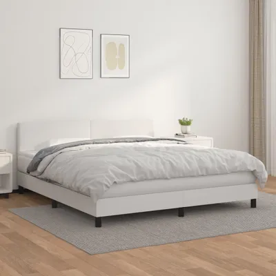 Produktbild von Maison Exclusive - Boxspringbett mit Matratze Weiß 180x200 cm Kunstleder