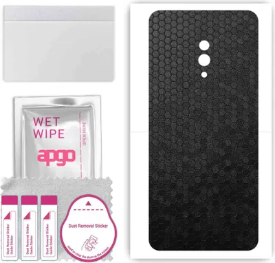 Produktbild von apgo Rückseite Schutzfolie, Skin, kompatibel mit Oppo K3, Hinten Displayschutzfolie aus Vinylfolie, kratzfest, einfache Montage - Schwarze Honigwabe
