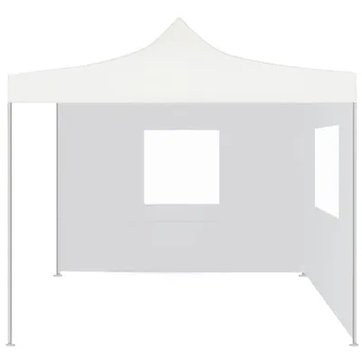 Image de vidaXL Tente de réception professionnelle Pliable avec 2 parois latérales 2×2m Acier blanc