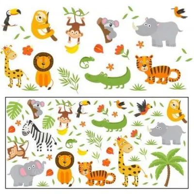 Produktbild von Fenstersticker Kinderzimmer Tiere Waldtiere Selbstklebend Wiederverwendbar Doppelseitig