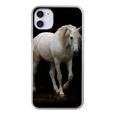 Produktbild von MuchoWow® Handyhülle Schutzhülle Hülle für iPhone 11 Pferde - Nutztiere - Schwarz Silikon Softcase Handy Hülle - Handytasche