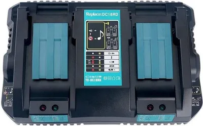 Productafbeelding van Dubbele Acculader - Snellader Gereedschap - Accu's Opladen - Twee Accu's Tegelijk - 144-18 Volt - Zwart