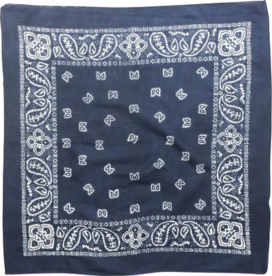 Produktbild von Bandana Tuch - Paisley Muster 01 - blau-navy - weiß - quadratisches Kopftuch