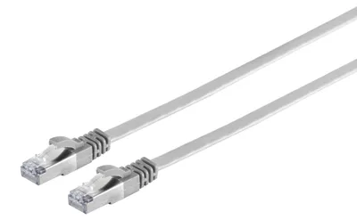 Produktbild von S-conn Patchkabel Flachkabel, Flat U/FTP CAT 7 Rohkabel, slim, 3,0m, grau