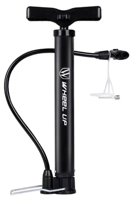 Immagine prodotto di Pompa per bicicletta - Pompa a pedale - Adatta per valvole Presta e Schrader - 120 PSI - Con ago e adattatori