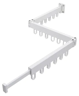 Productafbeelding van Wasrek - Wandmontage - Uittrekbaar tot 128 cm - 18 haken - Aluminium - Wit