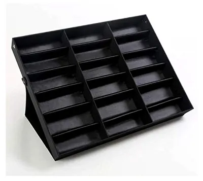 Produktbild von Brillenständer für 18 Paare Brillen, zusammenklappbar und multifunktional, für Brillen, Schmuck, Uhren usw. (Schwarz-Schwarz)