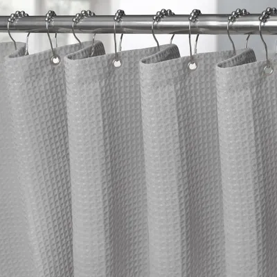 Produktbild von Omgoods – Wasserdichte Duschvorhang mit Waffelmuster und Edelstahlhaken, 182 x 182 cm