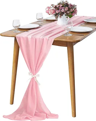 Produktbild von 70*600cm- Chiffon Tischläufer für Boho Dekor Baby Dusche Dekoration Vintage Bauernhaus Tabletop Dekor Top Tischdekoration
