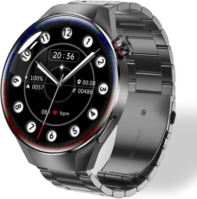 Produktbild von Smartwatch Herren 1,75" AMOLED Fitnessuhr mit 100 Sportmodi, Herzfrequenz-/Schlafmonitor, Bluetooth-Anrufe, IP67 wasserdicht für iOS/Android